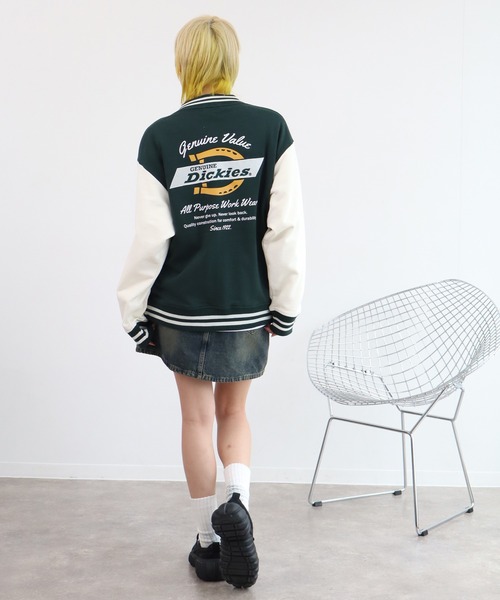 Dickies（ディッキーズ）の「【GENUINE DICKIES/ジェニュインディッキーズ】裏毛バック刺繍プリント エンブレムスタジャン（スタジャン・メンズ・スミクロ/ブルー/グリーン・XL/M/L）」の11枚目の写真