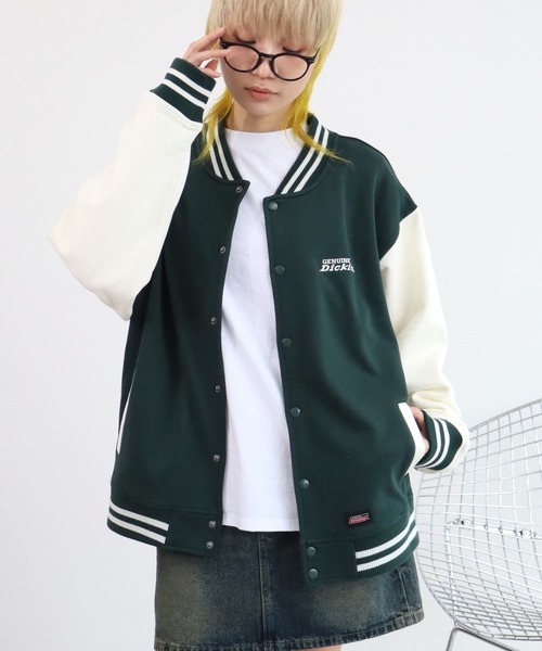Dickies（ディッキーズ）の「【GENUINE DICKIES/ジェニュインディッキーズ】裏毛バック刺繍プリント エンブレムスタジャン（スタジャン・メンズ・スミクロ/ブルー/グリーン・XL/M/L）」の5枚目の写真