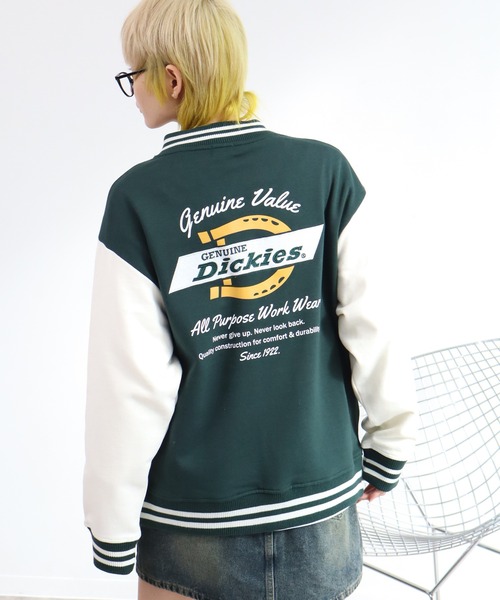 Dickies（ディッキーズ）の「【GENUINE DICKIES/ジェニュインディッキーズ】裏毛バック刺繍プリント エンブレムスタジャン（スタジャン・メンズ・スミクロ/ブルー/グリーン・XL/M/L）」の8枚目の写真