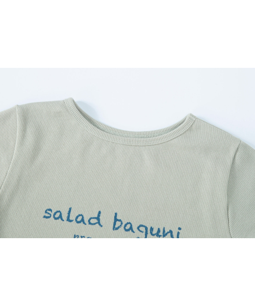 SALAD BAGUNI(サラダバグニ)の「Provocation lettering ribbed tee - olive(Tシャツ/カットソー・レディース・その他・FREE)」の3枚目の写真