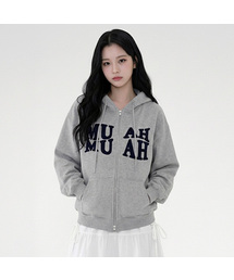 muahmuah | MUAH アプリケロゴ フードジップアップ [3色](パーカー)
