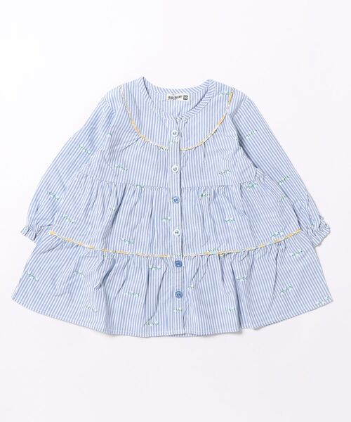 RAGMART(ラグマート)の「フラワープリントワンピース(シャツワンピース・キッズ・ピンク/イエロー/ストライプ・90cm/95cm)」の3枚目の写真