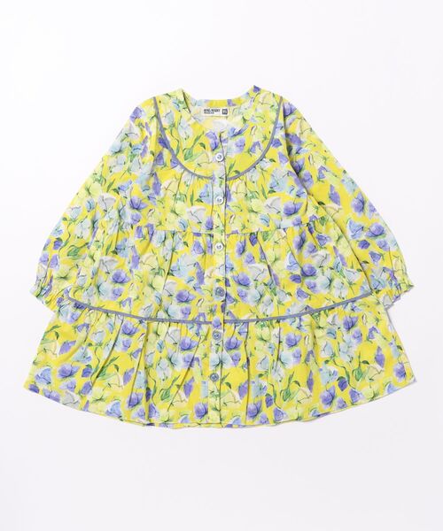RAGMART(ラグマート)の「フラワープリントワンピース(シャツワンピース・キッズ・ピンク/イエロー/ストライプ・90cm/95cm)」の1枚目の写真