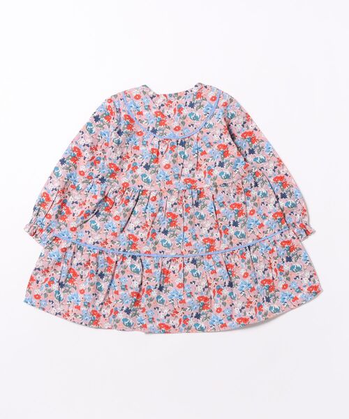 RAGMART(ラグマート)の「フラワープリントワンピース(シャツワンピース・キッズ・ピンク/イエロー/ストライプ・90cm/95cm)」の4枚目の写真
