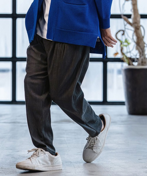 CAMBIO(カンビオ)の「mp14529-Chambray Wide Balloon Silhouette Pants ワイドパンツ(S63426cmb)(その他パンツ・メンズ・ブラック/ネイビー・S/M/L)」の2枚目の写真