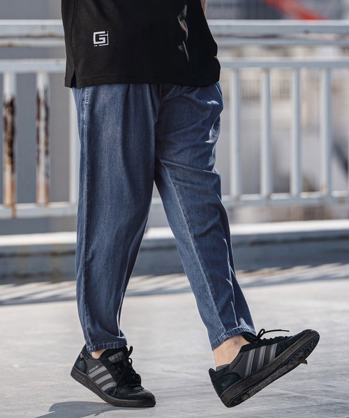 CAMBIO(カンビオ)の「mp14529-Chambray Wide Balloon Silhouette Pants ワイドパンツ(S63426cmb)(その他パンツ・メンズ・ブラック/ネイビー・S/M/L)」の3枚目の写真
