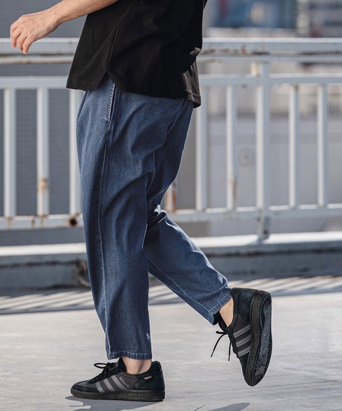 CAMBIO(カンビオ)の「mp14529-Chambray Wide Balloon Silhouette Pants ワイドパンツ(S63426cmb)(その他パンツ・メンズ・ブラック/ネイビー・S/M/L)」の4枚目の写真