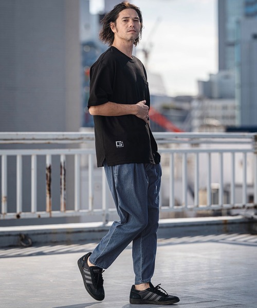 CAMBIO(カンビオ)の「mp14529-Chambray Wide Balloon Silhouette Pants ワイドパンツ(S63426cmb)(その他パンツ・メンズ・ブラック/ネイビー・S/M/L)」の6枚目の写真