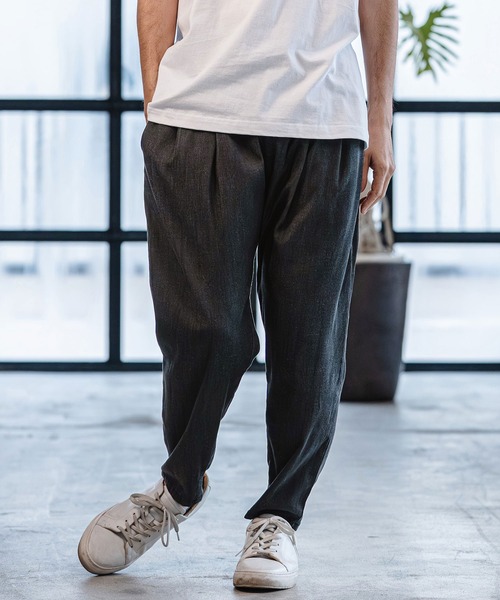 CAMBIO(カンビオ)の「mp14529-Chambray Wide Balloon Silhouette Pants ワイドパンツ(S63426cmb)(その他パンツ・メンズ・ブラック/ネイビー・S/M/L)」の10枚目の写真