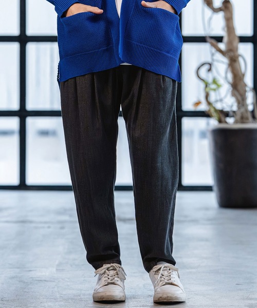 CAMBIO(カンビオ)の「mp14529-Chambray Wide Balloon Silhouette Pants ワイドパンツ(S63426cmb)(その他パンツ・メンズ・ブラック/ネイビー・S/M/L)」の12枚目の写真