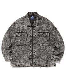 WASHING DENIM ZIP UP JACKET_BLACK(IK2DFMD111A)