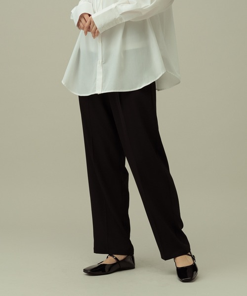 LAKOLE（ラコレ）の「【セレモニー／卒入式にも】＜多機能素材＞ダブルクロスタックパンツ / 642687（スラックス・レディース・モカ/アイボリー/ブラック・LARGE/MEDIUM）」の13枚目の写真