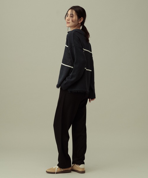 LAKOLE（ラコレ）の「【セレモニー／卒入式にも】＜多機能素材＞ダブルクロスタックパンツ / 642687（スラックス・レディース・モカ/アイボリー/ブラック・LARGE/MEDIUM）」の19枚目の写真