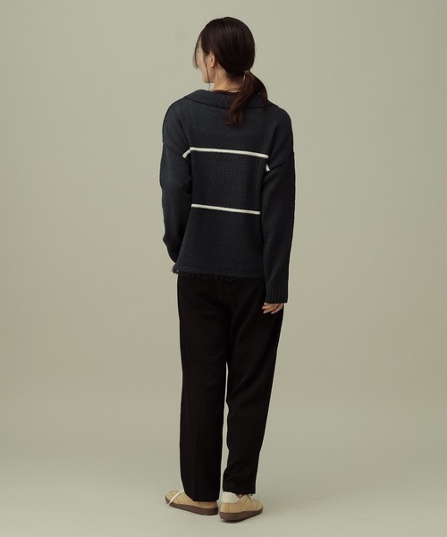 LAKOLE（ラコレ）の「【セレモニー／卒入式にも】＜多機能素材＞ダブルクロスタックパンツ / 642687（スラックス・レディース・モカ/アイボリー/ブラック・LARGE/MEDIUM）」の20枚目の写真