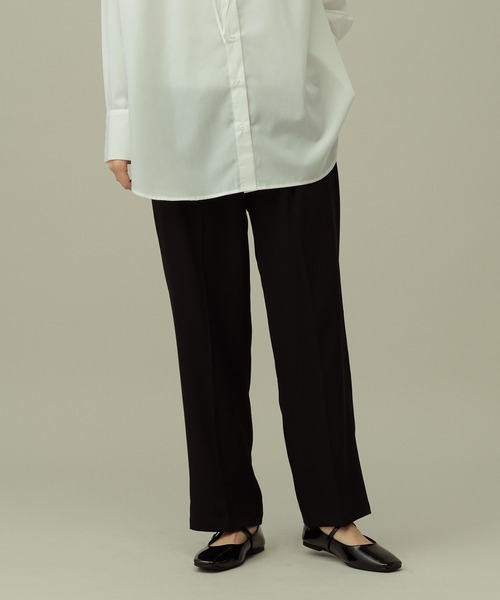 LAKOLE（ラコレ）の「【セレモニー／卒入式にも】＜多機能素材＞ダブルクロスタックパンツ / 642687（スラックス・レディース・モカ/アイボリー/ブラック・LARGE/MEDIUM）」の12枚目の写真