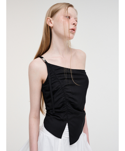 ETMON(エトモン)の「One Shoulder Buckle Blouse Black(スカート・レディース・その他・S/M)」の2枚目の写真