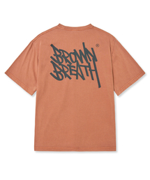 ピグメントタグTシャツ - オレンジ