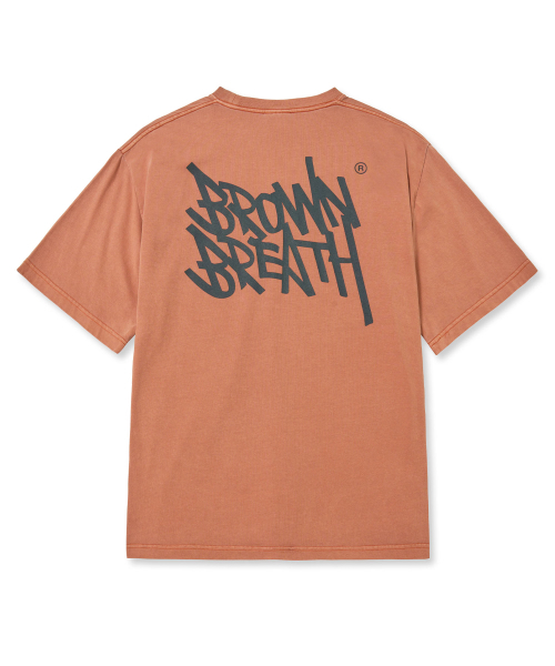 BROWNBREATH(ブラウンブレス)の「ピグメントタグTシャツ - オレンジ(Tシャツ/カットソー・レディース・その他・L/XL/S/M)」の1枚目の写真