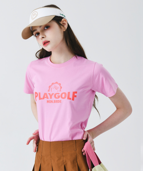 MONBIRDIE GOLF(モンバーディーゴルフ)の「モンバディゴルフ ウォッシング 半袖Tシャツ PINK(Tシャツ/カットソー・レディース・ピンク・FREE)」の2枚目の写真
