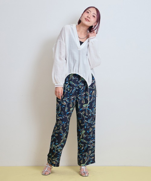 LHELBIE(レルビエ)の「ドロストスキッパーシャツ(シャツ/ブラウス・レディース・ブラック/ベージュ/オフホワイト・M)」の20枚目の写真