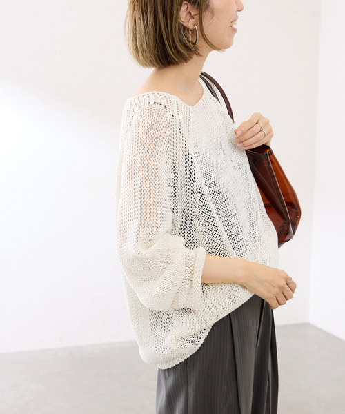 FRAMeWORK(フレームワーク)の「≪新色 / 追加≫LINEN CORD ニット(ニット/セーター・レディース・ホワイト/ブラウン/バーガンディー/イエロー・FREE)」の20枚目の写真