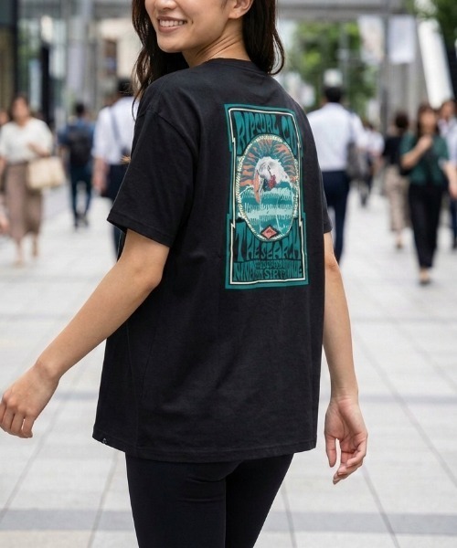 rip curl(リップカール)の「【RIPCURL(リップカール)】LAYBACK HACK/バックプリント 半袖 Tシャツ(Tシャツ/カットソー・レディース・ブラック/ブルー系その他2・SMALL)」の1枚目の写真