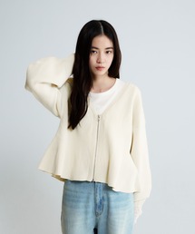 JEANASIS（ジーナシス）の「ペプラムZIP Vカーディガン/650175（カーディガン/ボレロ）」