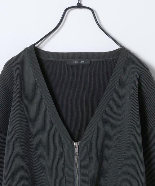 JEANASIS（ジーナシス）の「ペプラムZIP Vカーディガン/650175（カーディガン/ボレロ・レディース・ピンク系その他/グレー系その他/ブラック系/ホワイト系その他・FREE）」の6枚目の写真