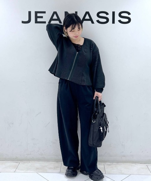 JEANASIS（ジーナシス）の「ペプラムZIP Vカーディガン/650175（カーディガン/ボレロ・レディース・ピンク系その他/グレー系その他/ブラック系/ホワイト系その他・FREE）」の19枚目の写真