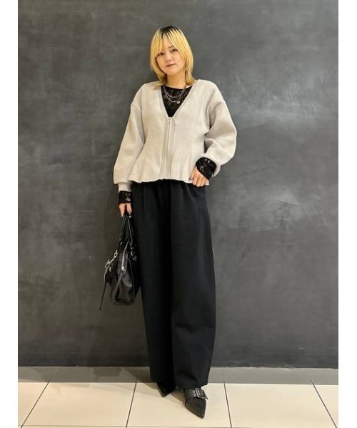 JEANASIS（ジーナシス）の「ペプラムZIP Vカーディガン/650175（カーディガン/ボレロ・レディース・ピンク系その他/グレー系その他/ブラック系/ホワイト系その他・FREE）」の20枚目の写真