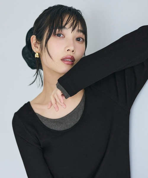 coca(coca)(コカ)の「とろみリブレイヤードワンピース(ワンピース・レディース・チャコール/ブラック・L/M)」の11枚目の写真
