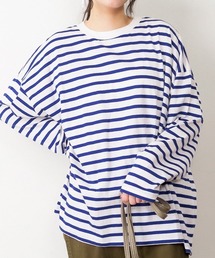 aity（アイティ）の「M-5L オーバーサイズ ボーダーロンT（Tシャツ/カットソー）」