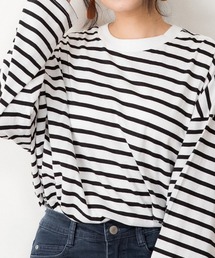 aity（アイティ）の「M-5L オーバーサイズ ボーダーロンT（Tシャツ/カットソー）」