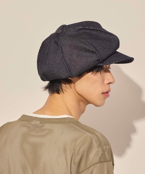 arth(アース)の「arth Loose Denim Tuck Cas / アース(キャスケット・メンズ・ストライプ/ネイビー・60cm/58cm)」の3枚目の写真