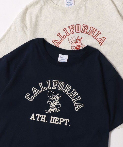 Champion(チャンピオン)の「Champion/チャンピオン コットンUSA カレッジロゴプリント ワンポイント刺繍 半袖Tシャツ/レディース(Tシャツ/カットソー・レディース・グレー/ネイビー/オートミール/ホワイト系その他/グリーン/ホワイト/ブルー系その他/オレンジ・L/M)」の6枚目の写真