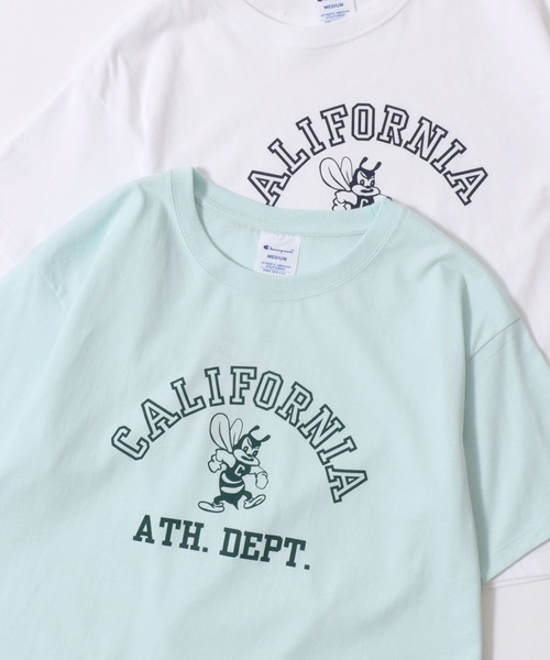 Champion(チャンピオン)の「Champion/チャンピオン コットンUSA カレッジロゴプリント ワンポイント刺繍 半袖Tシャツ/レディース(Tシャツ/カットソー・レディース・グレー/ネイビー/オートミール/ホワイト系その他/グリーン/ホワイト/ブルー系その他/オレンジ・L/M)」の5枚目の写真
