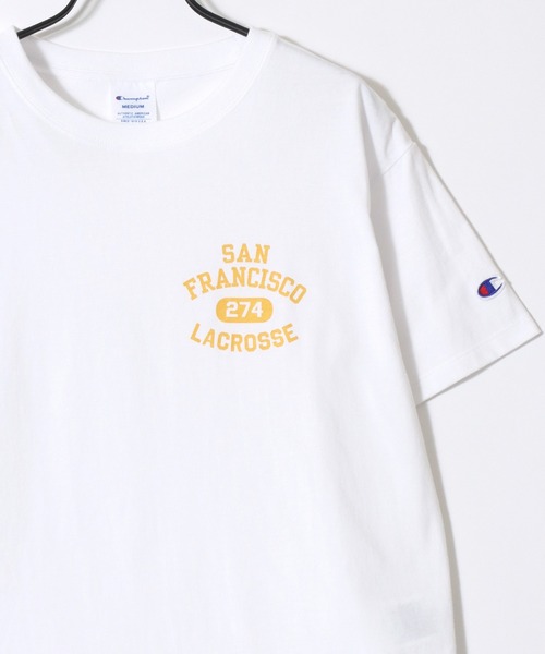 Champion(チャンピオン)の「Champion/チャンピオン コットンUSA カレッジロゴプリント ワンポイント刺繍 半袖Tシャツ/レディース(Tシャツ/カットソー・レディース・グレー/ネイビー/オートミール/ホワイト系その他/グリーン/ホワイト/ブルー系その他/オレンジ・L/M)」の10枚目の写真