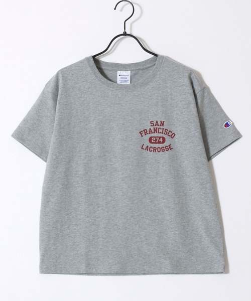 Champion(チャンピオン)の「Champion/チャンピオン コットンUSA カレッジロゴプリント ワンポイント刺繍 半袖Tシャツ/レディース(Tシャツ/カットソー・レディース・グレー/ネイビー/オートミール/ホワイト系その他/グリーン/ホワイト/ブルー系その他/オレンジ・L/M)」の19枚目の写真