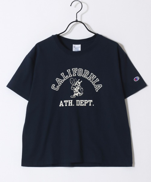 Champion(チャンピオン)の「Champion/チャンピオン コットンUSA カレッジロゴプリント ワンポイント刺繍 半袖Tシャツ/レディース(Tシャツ/カットソー・レディース・グレー/ネイビー/オートミール/ホワイト系その他/グリーン/ホワイト/ブルー系その他/オレンジ・L/M)」の22枚目の写真