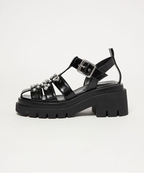 SY UNITED ARROWS(シーユナイテッドアローズ)の「<SY> ビジューグルカ サンダル75↑(サンダル・レディース・その他1/ブラック/オフホワイト・25.5cm/24.5cm/23.5cm/22.5cm)」の2枚目の写真