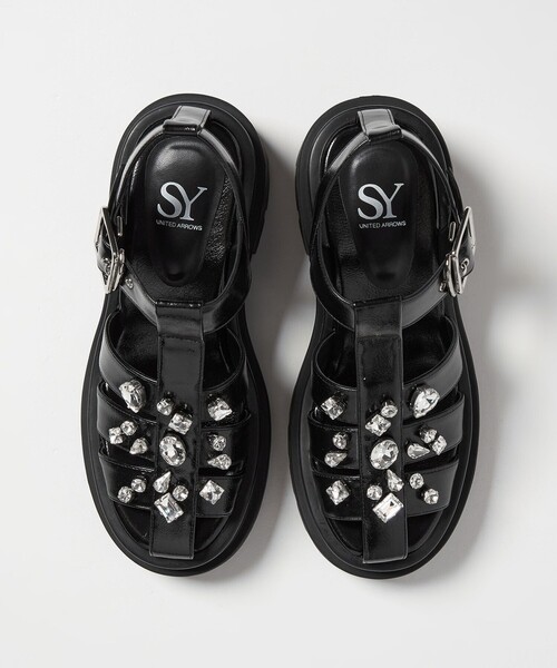 SY UNITED ARROWS(シーユナイテッドアローズ)の「<SY> ビジューグルカ サンダル75↑(サンダル・レディース・その他1/ブラック/オフホワイト・25.5cm/24.5cm/23.5cm/22.5cm)」の5枚目の写真