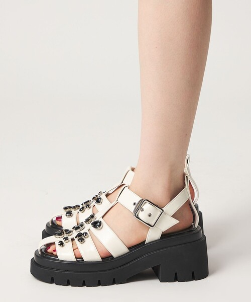 SY UNITED ARROWS(シーユナイテッドアローズ)の「<SY> ビジューグルカ サンダル75↑(サンダル・レディース・その他1/ブラック/オフホワイト・25.5cm/24.5cm/23.5cm/22.5cm)」の19枚目の写真