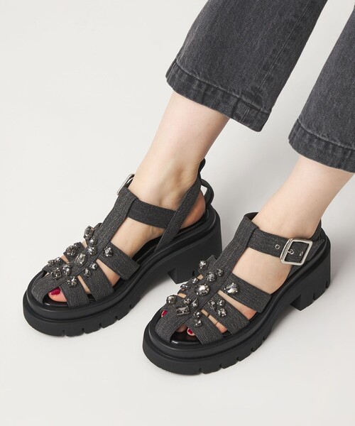 SY UNITED ARROWS(シーユナイテッドアローズ)の「<SY> ビジューグルカ サンダル75↑(サンダル・レディース・その他1/ブラック/オフホワイト・25.5cm/24.5cm/23.5cm/22.5cm)」の21枚目の写真