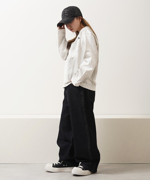 1111clothing(ワンフォークロージング)の「スプレー加工 ブロッキング ロングスリーブ Tシャツ / Spray-processed Blocking Long-Sleeve T-Shirt(Tシャツ/カットソー・メンズ・ホワイト/ブラック・M/L)」の5枚目の写真