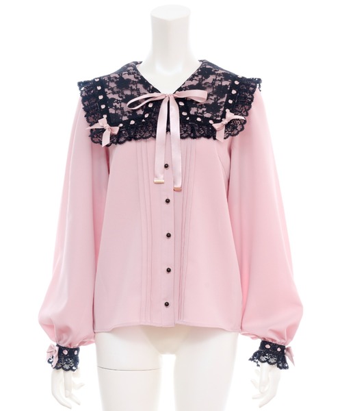 Secret Honey(シークレットハニー)の「はしごレースセーラーブラウス(シャツ/ブラウス・レディース・オフホワイト/ピンク/ブラック・MEDIUM)」の17枚目の写真