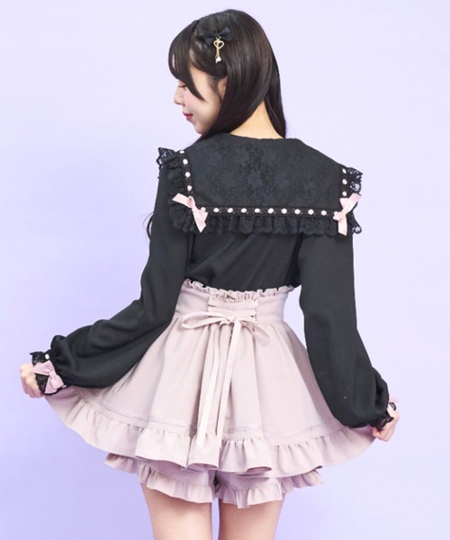 Secret Honey(シークレットハニー)の「はしごレースセーラーブラウス(シャツ/ブラウス・レディース・オフホワイト/ピンク/ブラック・MEDIUM)」の9枚目の写真