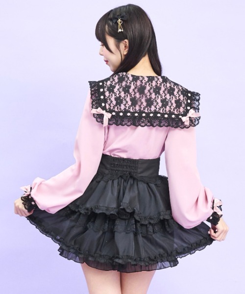 Secret Honey(シークレットハニー)の「はしごレースセーラーブラウス(シャツ/ブラウス・レディース・オフホワイト/ピンク/ブラック・MEDIUM)」の11枚目の写真