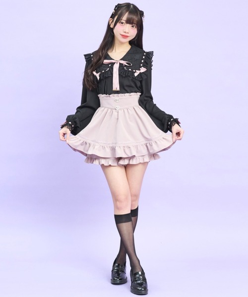 Secret Honey(シークレットハニー)の「はしごレースセーラーブラウス(シャツ/ブラウス・レディース・オフホワイト/ピンク/ブラック・MEDIUM)」の7枚目の写真