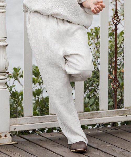 CAMBIO(カンビオ)の「mp14683-Crepe Wide Straight Pants ワイドストレートパンツ (CAM26SS-021)(その他パンツ・メンズ・ブラック/ホワイト/チャコール・L/M/S)」の2枚目の写真