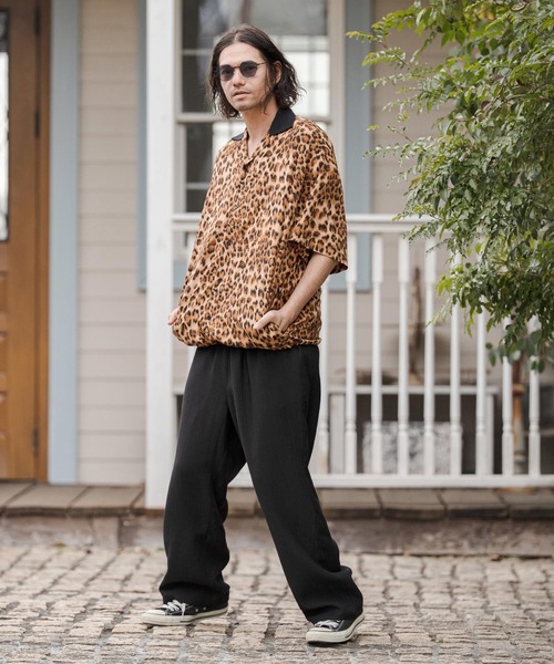 CAMBIO(カンビオ)の「mp14683-Crepe Wide Straight Pants ワイドストレートパンツ (CAM26SS-021)(その他パンツ・メンズ・ブラック/ホワイト/チャコール・L/M/S)」の7枚目の写真